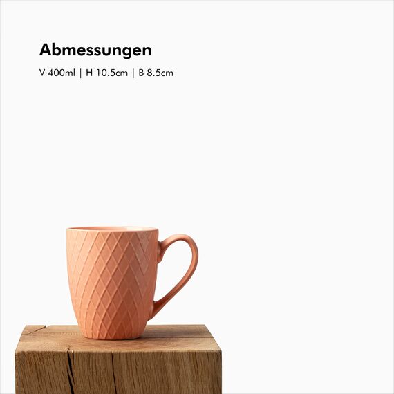 KIVY Tassen Set 6er x 400ml - Große Kaffeetassen Set 6er - Kaffeetasse groß - Teetassen Set - Kaffee Tassen Sets - Kaffeebecher Keramik Becher - Bechersets - Kaffeepott Modern - Kaffeehäferl