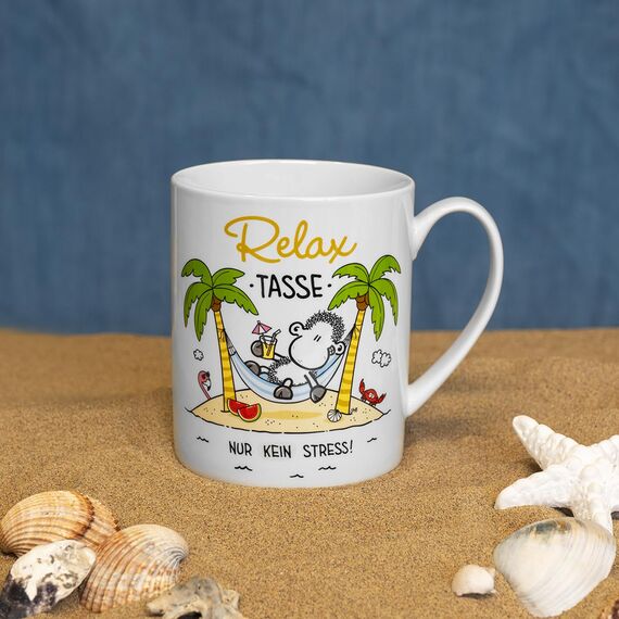 Sheepworld XL-Tasse mit Spruch Relax | Riesentasse aus Porzellan, XL Jumbo-Tasse, 60 cl, mit Spruch | Geschenk, Freund, Freundin | 74124