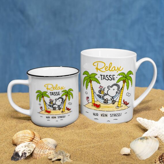 Sheepworld XL-Tasse mit Spruch Relax | Riesentasse aus Porzellan, XL Jumbo-Tasse, 60 cl, mit Spruch | Geschenk, Freund, Freundin | 74124