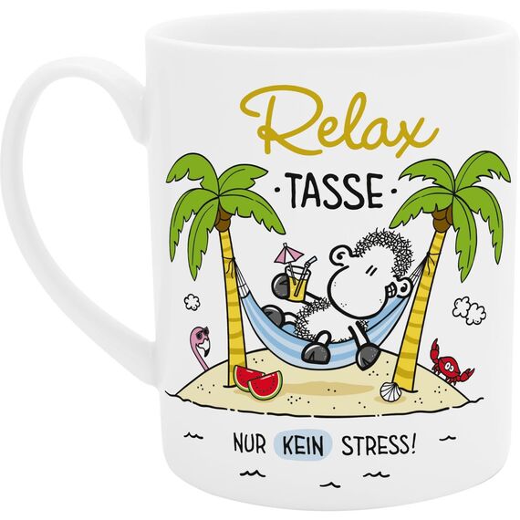 Sheepworld XL-Tasse mit Spruch Relax | Riesentasse aus Porzellan, XL Jumbo-Tasse, 60 cl, mit Spruch | Geschenk, Freund, Freundin | 74124