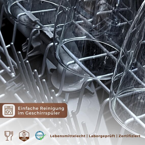 LAPRESO® Latte Macchiato Gläser doppelwandig 6er Set 450ml - Doppelwandige Gläser modernes Design Cappuccino Tassen Teegläser aus Borosilikatglas