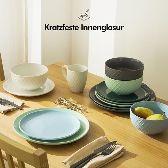 KIVY Tassen Set 6er x 400ml - Große Kaffeetassen Set 6er - Kaffeetasse groß - Teetassen - Kaffee Tassen Sets - Kaffeebecher Keramik Becher Set - Bechersets - Kaffeepott Modern - Kaffeehäferl