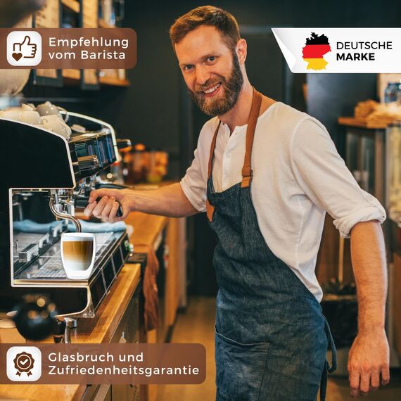 LAPRESO® Latte Macchiato Gläser doppelwandig 6er Set 350ml - Doppelwandige Gläser modernes Design Cappuccino Tassen Teegläser aus Borosilikatglas