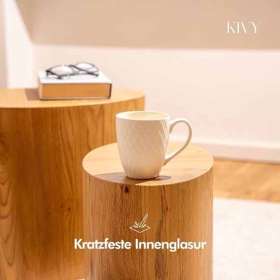 KIVY Tassen Set 6er x 400ml - Große Kaffeetassen Set 6er - Kaffeetasse groß - Teetassen - Kaffee Tassen Sets - Kaffeebecher Keramik Becher - Bechersets - Kaffeepott Modern - Kaffeehäferl
