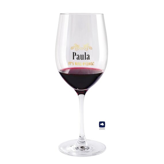 Herz & Heim® schönes Geschenk für die Frau Weinglas mit Personalisierung zu Weihnachten oder zum Geburtstag wine o clock
