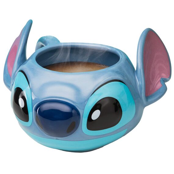 Stitch Tassenform - Offiziell lizenziertes Disney-Merchandise, handbemalte Lilo & Stitch Keramiktasse, 450 ml (15 oz)
