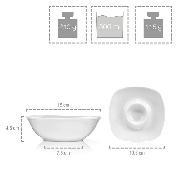 SÄNGER | Tafelservice Bilgola weiß, 30-teiliges Geschirrset aus Porzellan für 6 Personen, Teller Set abgerundetes Design, Speiseteller | PREMIUM COLLECTION