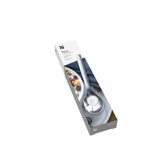WMF Nuova Müslilöffel Set 2-teilig, 16,5 cm, Joghurtlöffel, Müsli Löffel Cromargan Edelstahl, Teelöffel, Kaffeelöffel poliert spülmaschinengeeignet