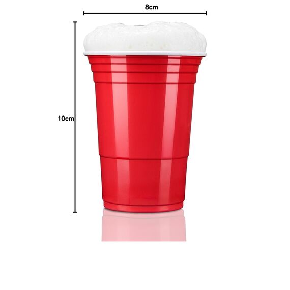 TRESKO 100 Beer Pong Becher wiederverwendbar | Partybecher 473ml - 16oz | Bierpong, Red Cups extra stark | Plastikbecher Rot