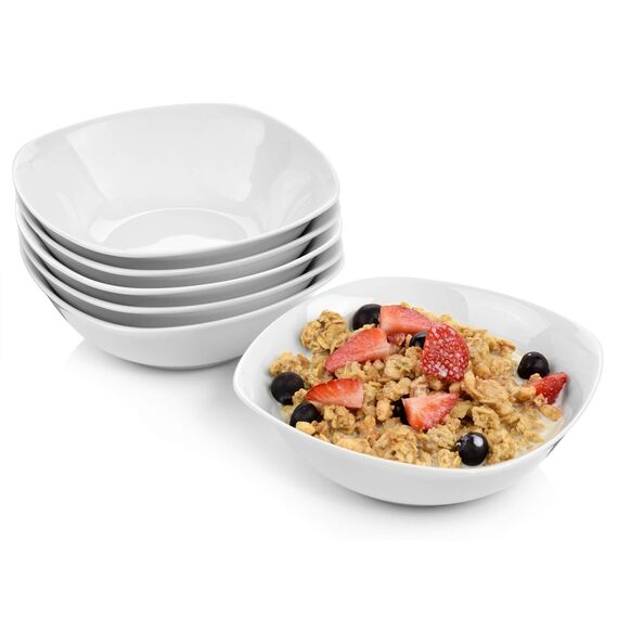 Sänger | Müslischalen Bilgola in Weiß, 6-teiliges Müslischalen Set aus Porzellan, Müsli, Frühstück, Teller tief 300 ml | PREMIUM COLLECTION