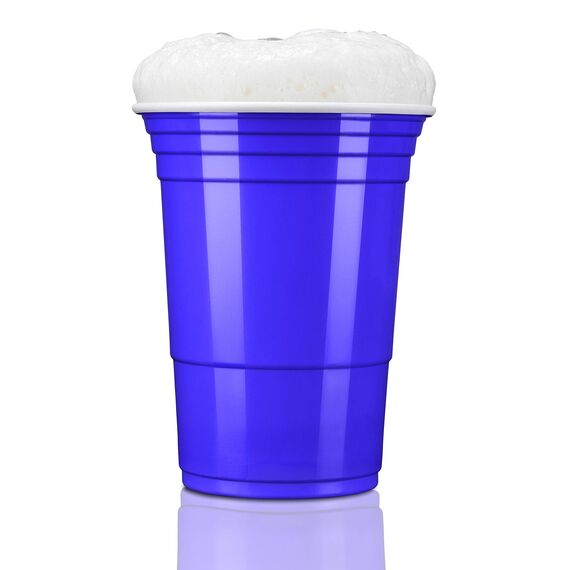 TRESKO 50 Beer Pong Becher | Partybecher 473ml - 16oz | Bierpong, Red Cups extra stark | Plastikbecher Blau