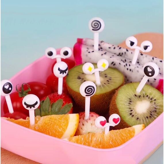 Obstgabeln Kinder Bento Box Zubehör Spieße Tiere Food Picks Plastik Gabeln Mini Dessertgabeln für Kuchen Desserts Obst (Zufällig) (20STK)