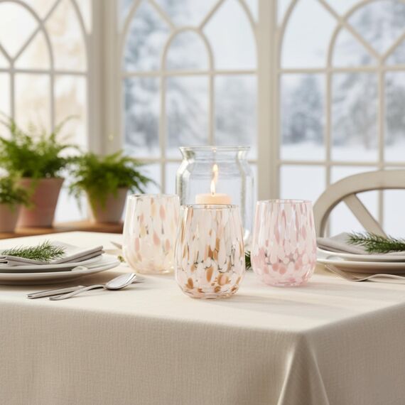 Sänger Trinkgläser Set Curacao 6-teiliges Gläser Set für 6 Personen aus Glas, Wasserglas, Mehrfarbig, einzigartiges Design, Alltag, Familienessen, Büro, Outdoor Saftgläser Set | 320 ml