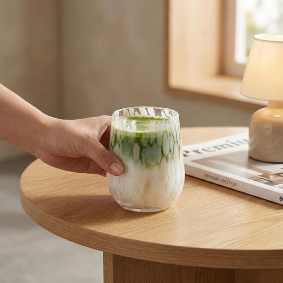 Sänger Trinkgläser Set Curacao 4-teiliges Gläser Set für 4 Personen aus Glas, Wasserglas, Weiß Beige, elegantes Design, Alltag, Familienessen, Büro, Outdoor Saftgläser Set | 320 ml