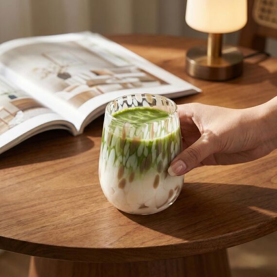 Sänger Trinkgläser Set Curacao 4-teiliges Gläser Set für 4 Personen aus Glas, Wasserglas, Weiß Beige Braun, elegantes Design, Alltag, Familienessen, Büro, Outdoor Saftgläser Set | 320 ml