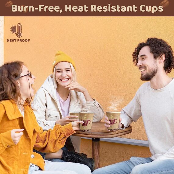 MaxxCore Kaffeebecher To Go Pappe 230ml 100er Pack - Pappbecher Einweg für Kaffee & Tee - Einwegbecher für Heißgetränke - Recyclebare Papp Becher für Party, Picknick oder Unterwegs - Kaffebecher