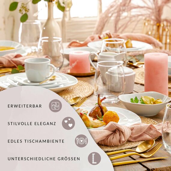 Sänger | Kaffeebecher Set Bilgola 6 teiliges Becher Set für 6 Personen aus Porzellan, Tee-Becher, erweiterbar, Alltag, Frühstück, Füllmenge: 350 ml | PREMIUM COLLECTION
