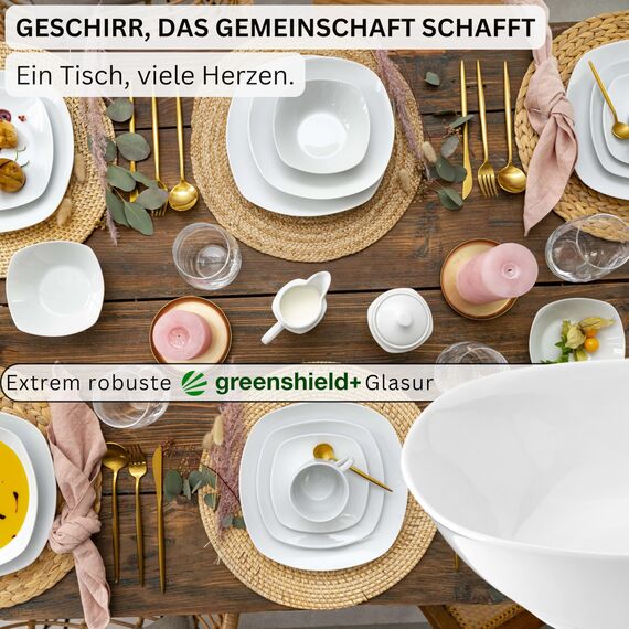 Sänger | Pastateller Bilgola 6 tlg, Nudelteller Set für 6 Personen, Porzellan Bowl Schüssel für Nudeln, Tiefe Teller Spülmaschinenfest, Bowl Schale Multifunktional Weiß 370ml | PREMIUM COLLECTION