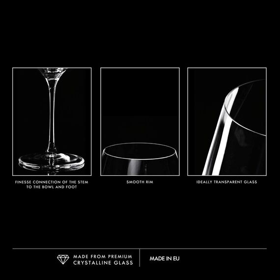 Krosno Große Burgunder Rot-Weingläser | Set von 6 | 860 ML | Splendour Kollektion | Perfekt für zu Hause, Restaurants und Partys | Spülmaschinenfest | Bleifreies Kristallglas