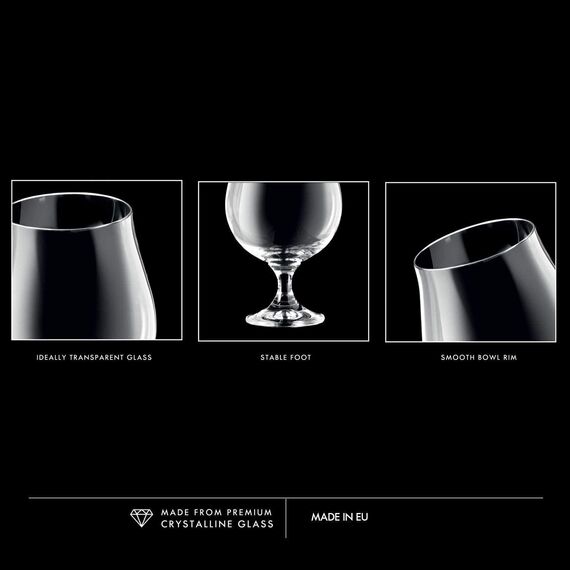 Krosno Dunkel Stout Biergläser 0,5 liter | Set von 6 | 500 ML | Elite Kollektion | Perfekt für Zuhause und Partys | Spülmaschinenfest | Bleifreies Kristallglas