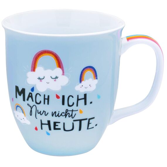 H:) PPY life Tasse mit Motiv "Regenbogen" | Kaffeetasse, Porzellan, 40 cl | Tasse mit Spruch, Geschenk | 46405