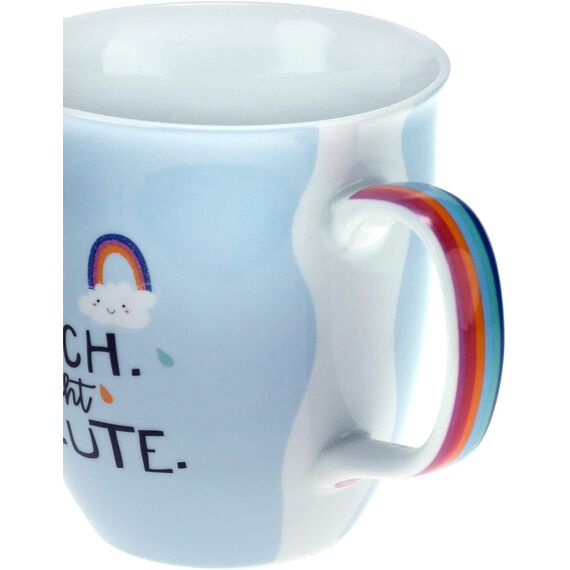 H:) PPY life Tasse mit Motiv "Regenbogen" | Kaffeetasse, Porzellan, 40 cl | Tasse mit Spruch, Geschenk | 46405