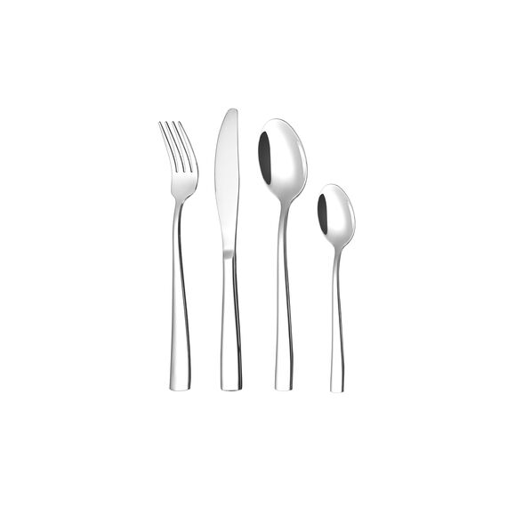 Otto Koning Leipzig, Besteck Set 6 Personen, Essbesteck Set 24 teilig, Besteck Edelstahl, Hochglanzpoliert, Dicke 3 mm. Modernem und Schlichtem Design.