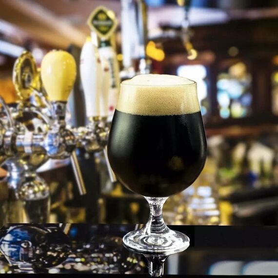 Krosno Dunkel Stout Biergläser 0,5 liter | Set von 6 | 500 ML | Elite Kollektion | Perfekt für Zuhause und Partys | Spülmaschinenfest | Bleifreies Kristallglas