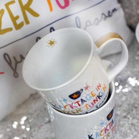 H:) PPY life Tasse mit Motiv "Funkeln lassen" | Kaffeetasse, Porzellan, 40 cl | Tasse mit Spruch, Geschenk | 47375