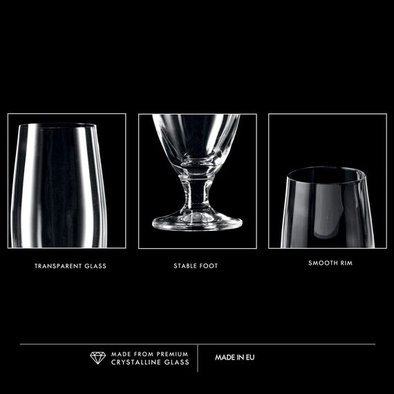 Krosno Pokal Craft Bier-Gläser 0,5 liter | Set von 6 | 500 ML | Elite Kollektion | Perfekt für Zuhause, Restaurants und Partys | Spülmaschinenfest | Bleifreies Kristallglas