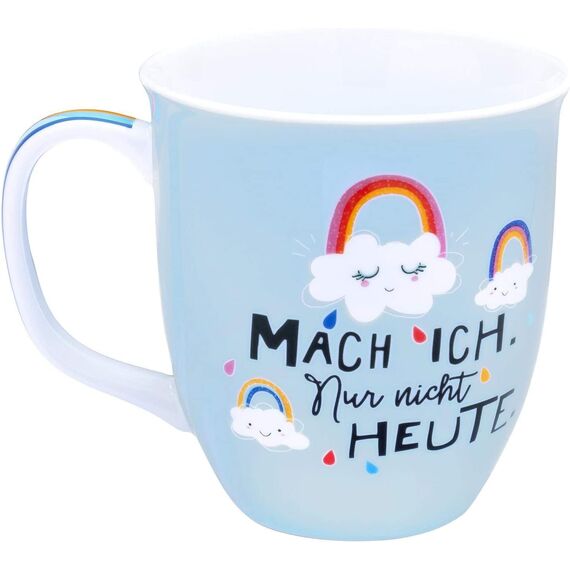 H:) PPY life Tasse mit Motiv "Regenbogen" | Kaffeetasse, Porzellan, 40 cl | Tasse mit Spruch, Geschenk | 46405