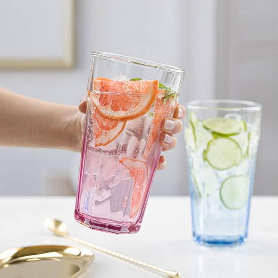 TREND FOR HOME Gigi Secret Pastels große Trinkgläser 630 ml, Set mit 6 Cocktailgläsern, Longdrinkgläser XXL, spülmaschinenfest, perfekt für Zuhause