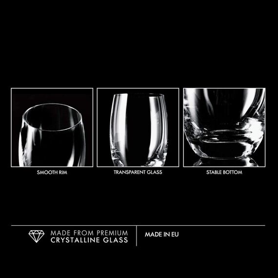 Krosno Wasserglas Highball Saft, 360 ml, Elite-Kollektion, perfekt für Zuhause, Restaurants, Partys, spülmaschinenfest, 12 Stück