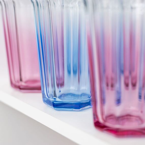 TREND FOR HOME Gigi Secret Pastels große Trinkgläser 630 ml, Set mit 6 Cocktailgläsern, Longdrinkgläser XXL, spülmaschinenfest, perfekt für Zuhause