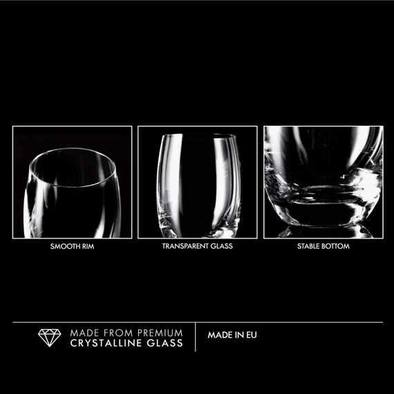 Krosno Wassergläser Saftgläser Trinkgläser | Set von 6 | 360 ML | Elite Kollektion | Perfekt für zu Hause, Restaurants und Partys | Spülmaschinenfest
