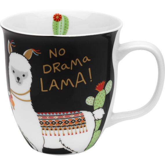 H:) PPY life Tasse mit Motiv "Lama" | Kaffeetasse, Porzellan, 40 cl | Becher mit lustigem Spruch, Geschenk | 45544