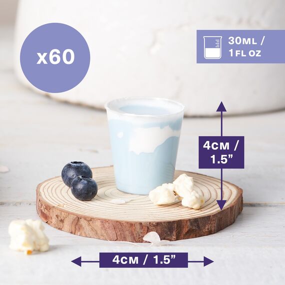 MATANA 60 Schnapsgläser aus Plastik, Transparent 3cl - Pinnchen Kunststoff, Shotgläser, Shot Becher, Schnapsbecher, Plastikbecher - Party Zubehör - Stabil & Mehrweg