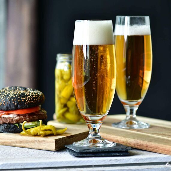 Krosno Pokal Craft Bier-Gläser 0,5 liter | Set von 6 | 500 ML | Elite Kollektion | Perfekt für Zuhause, Restaurants und Partys | Spülmaschinenfest | Bleifreies Kristallglas