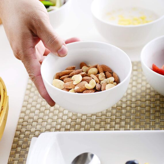 MALACASA, Serie Regular, 8er Set Müslischale Set Suppenschale 5"/12,5 * 12,5 * 6,5/440ml Porzellan Schalen Schüssel Reisschüssel Cremeweiß