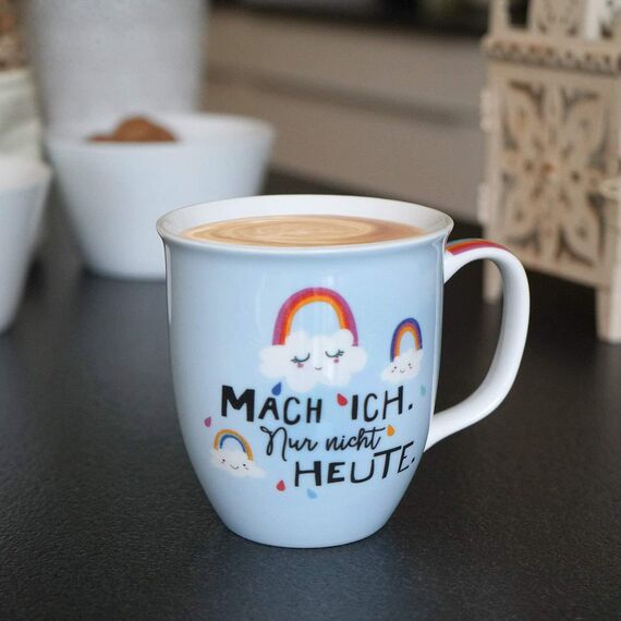 H:) PPY life Tasse mit Motiv "Regenbogen" | Kaffeetasse, Porzellan, 40 cl | Tasse mit Spruch, Geschenk | 46405