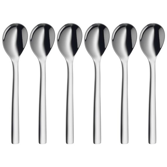 WMF Nuova Eierlöffel Set 6-teilig, Cromargan Edelstahl poliert spülmaschinengeeignet, L 12 cm