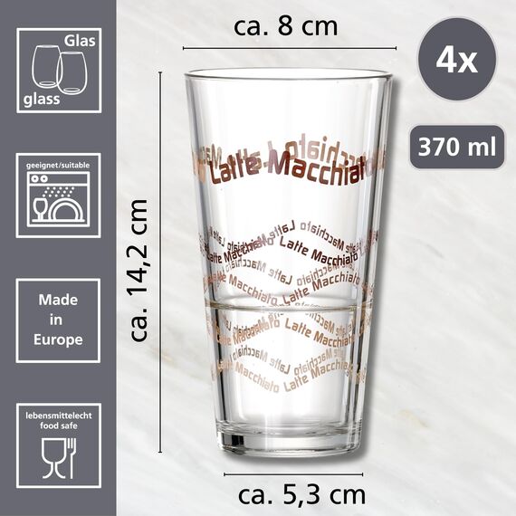 Ritzenhoff & Breker Latte Macchiato Gläser-Set Sana | 8-teilig | 370 ml