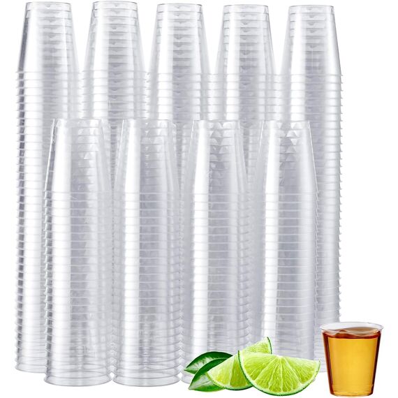 MATANA 300 Shotgläser Plastik, Schnapsgläser (3cl) - Shot Becher, Schnapsbecher, Plastik Pinnchen, Schnaps Becher, Shotbecher - Party Zubehör - Stabil & Mehrweg