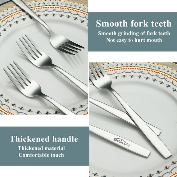 Berglander Tafelgabeln von 12 Stück, Edelstahl Modernes Speisegabel-Set, Gabeln und Löffel Besteck, ideal für Zuhause, Restauroom, Hotel, Hochzeit, Party, spülmaschinenfest