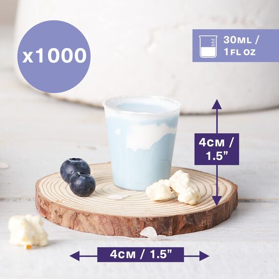 MATANA 1000 Schnapsgläser aus Plastik, Transparent 3cl - Pinnchen Kunststoff, Shotgläser, Shot Becher, Schnapsbecher, Plastikbecher - Party Zubehör - Stabil & Mehrweg