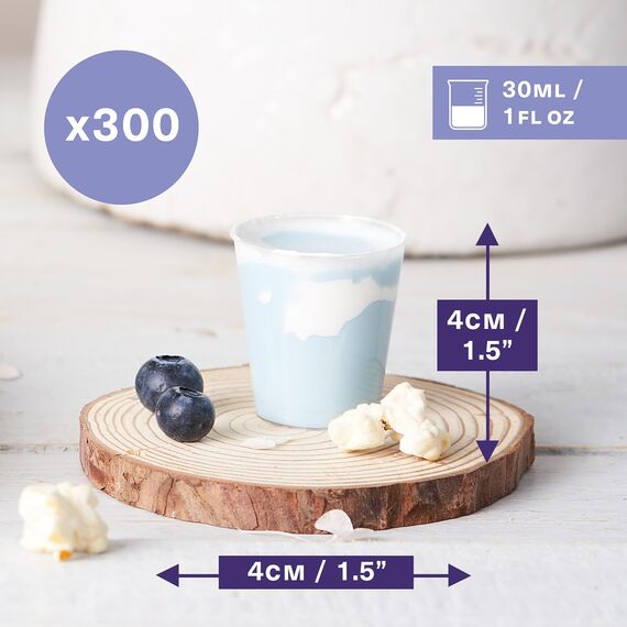 MATANA 300 Shotgläser Plastik, Schnapsgläser (3cl) - Shot Becher, Schnapsbecher, Plastik Pinnchen, Schnaps Becher, Shotbecher - Party Zubehör - Stabil & Mehrweg