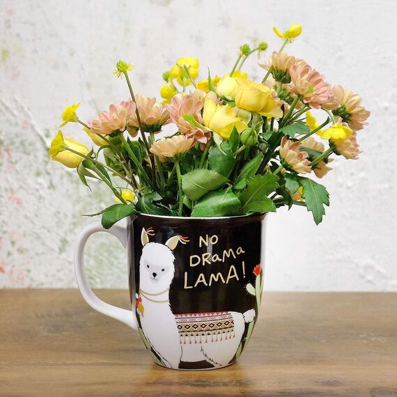 H:) PPY life Tasse mit Motiv "Lama" | Kaffeetasse, Porzellan, 40 cl | Becher mit lustigem Spruch, Geschenk | 45544