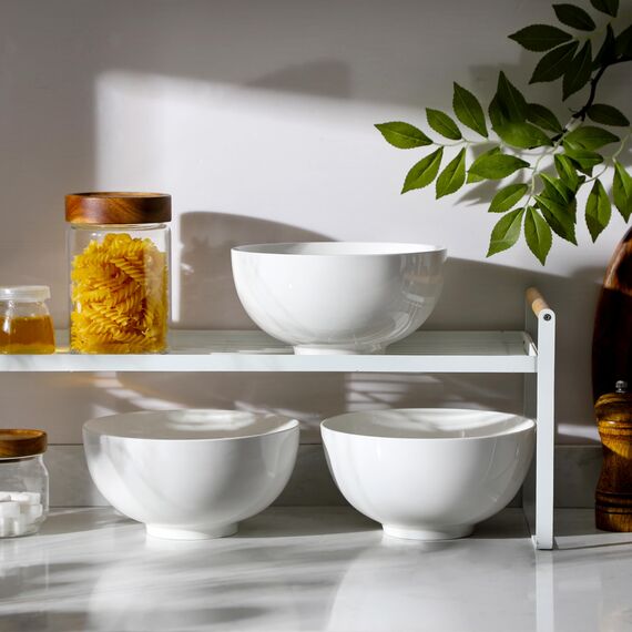 MALACASA Serie REGULAR, 3-teiliges 2000 ml Porzellan Müslischalen Set Cremeweiß (20,3 x 10,2 cm) – Große Multifunktionsschalen für Salat, Suppen, Ramen