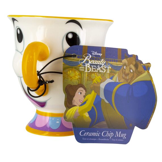 Die Schöne und das Biest Chip-Tasse - Offiziell lizenziert, handbemalt, Disney Tee-Set oder Küchenkollektion, Braun