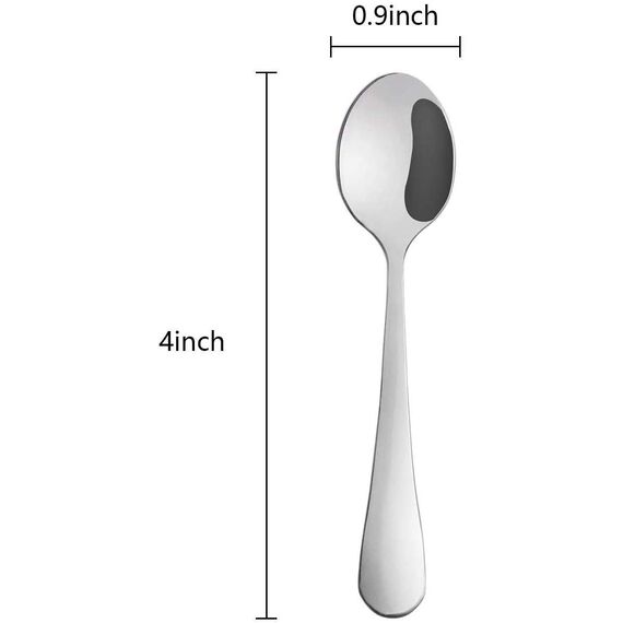 Q&A Demitasse Espresso Löffel, 10,4cm Edelstahl Mini Kaffee Löffeln, 12 Stück (Silver)